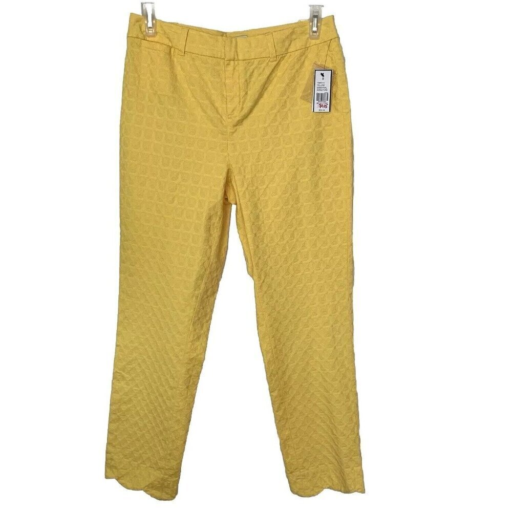 Pants - Crown & Ivy Cary - Size 8 - Yellow Textured Scallop Hem Ankle NWT
